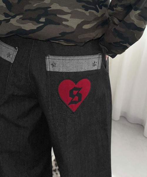 sedacle（セダクル）の「フロントタックリジットデニム２（デニムパンツ・メンズ・インディゴブルー/レオパード/ブラック・LARGE/MEDIUM/SMALL）」の5枚目の写真