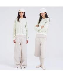 Belted Panel Convertible Pants, Light Gray