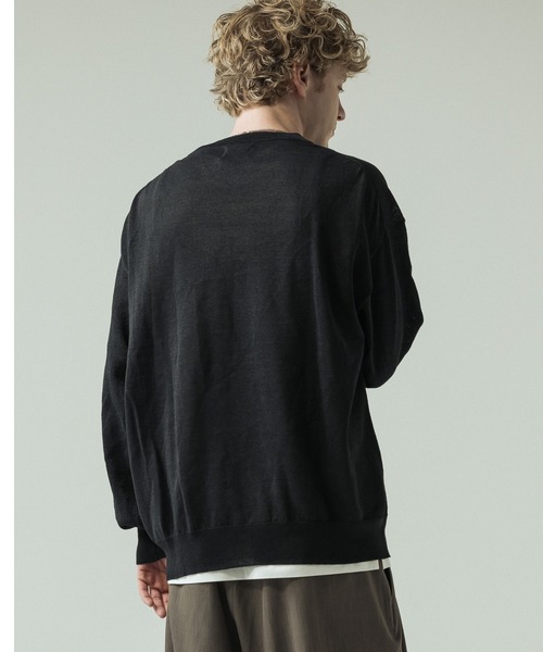 SLICK（スリック）の「【SLICK/スリック】Paper Yarn Pullover Knit/ペーパーヤーン プルオーバーニット（ニット/セーター・メンズ・ネイビー/ライトグレー/ブラック・1/2/3）」の7枚目の写真