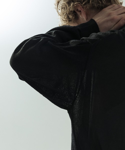 SLICK（スリック）の「【SLICK/スリック】Paper Yarn Pullover Knit/ペーパーヤーン プルオーバーニット（ニット/セーター・メンズ・ネイビー/ライトグレー/ブラック・1/2/3）」の8枚目の写真