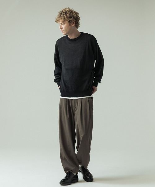SLICK（スリック）の「【SLICK/スリック】Paper Yarn Pullover Knit/ペーパーヤーン プルオーバーニット（ニット/セーター・メンズ・ネイビー/ライトグレー/ブラック・1/2/3）」の12枚目の写真