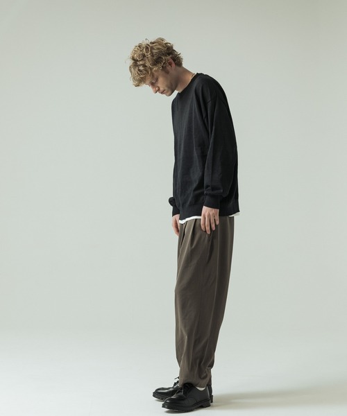 SLICK（スリック）の「【SLICK/スリック】Paper Yarn Pullover Knit/ペーパーヤーン プルオーバーニット（ニット/セーター・メンズ・ネイビー/ライトグレー/ブラック・1/2/3）」の13枚目の写真