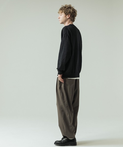 SLICK（スリック）の「【SLICK/スリック】Paper Yarn Pullover Knit/ペーパーヤーン プルオーバーニット（ニット/セーター・メンズ・ネイビー/ライトグレー/ブラック・1/2/3）」の14枚目の写真