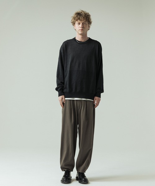 SLICK（スリック）の「【SLICK/スリック】Paper Yarn Pullover Knit/ペーパーヤーン プルオーバーニット（ニット/セーター・メンズ・ネイビー/ライトグレー/ブラック・1/2/3）」の16枚目の写真