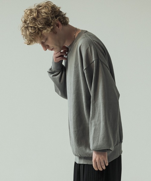 SLICK（スリック）の「【SLICK/スリック】Paper Yarn Pullover Knit/ペーパーヤーン プルオーバーニット（ニット/セーター・メンズ・ネイビー/ライトグレー/ブラック・1/2/3）」の21枚目の写真