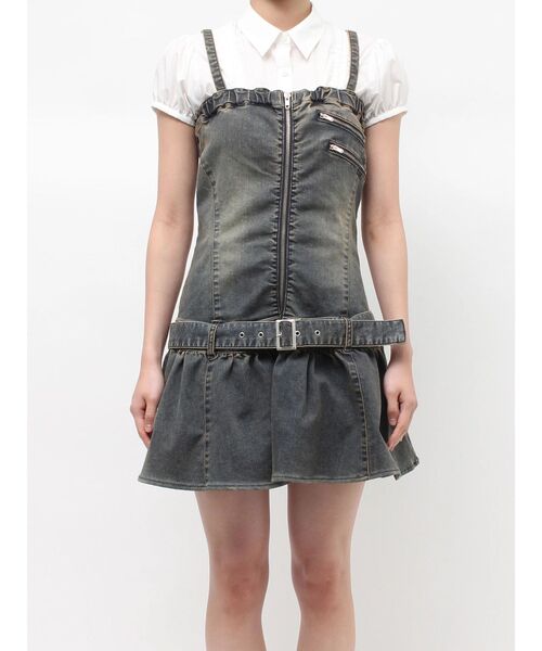 jouetie(ジュエティ)の「デニムベアミニワンピース(ワンピース・レディース・ブラック/ブルー・MEDIUM)」の12枚目の写真