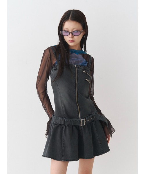 jouetie(ジュエティ)の「デニムベアミニワンピース(ワンピース・レディース・ブラック/ブルー・MEDIUM)」の7枚目の写真