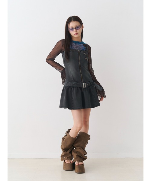 jouetie(ジュエティ)の「デニムベアミニワンピース(ワンピース・レディース・ブラック/ブルー・MEDIUM)」の11枚目の写真