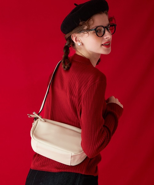 BONLECILL Marche(ボンルシールマルシェ)の「【BONLECILL Marche】ラインテープショルダーバッグ/ボディバッグ(ショルダーバッグ・レディース・ブラウン/アイボリー/ブラック・FREE)」の9枚目の写真