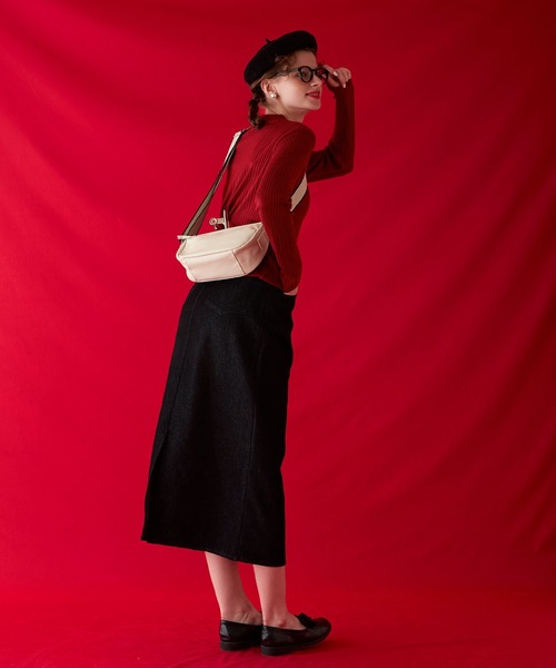 BONLECILL Marche(ボンルシールマルシェ)の「【BONLECILL Marche】ラインテープショルダーバッグ/ボディバッグ(ショルダーバッグ・レディース・ブラウン/アイボリー/ブラック・FREE)」の11枚目の写真