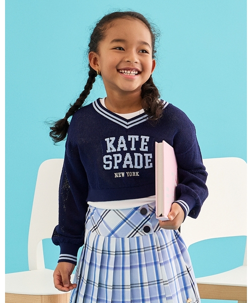 kate spade new york kids(ケイトスペードニューヨーク)の「ロゴメッシュニット&Tシャツセット(アンサンブル・キッズ・ライラック/ネイビー・160cm/150cm/140cm/130cm)」の2枚目の写真