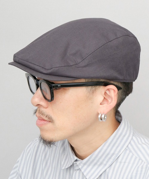 ReqHatter（レックハッター）の「リネンミックス 綿麻 ハンチング（ハンチング/ベレー帽・メンズ・アイボリー/ブラック/グレー・FREE）」の3枚目の写真
