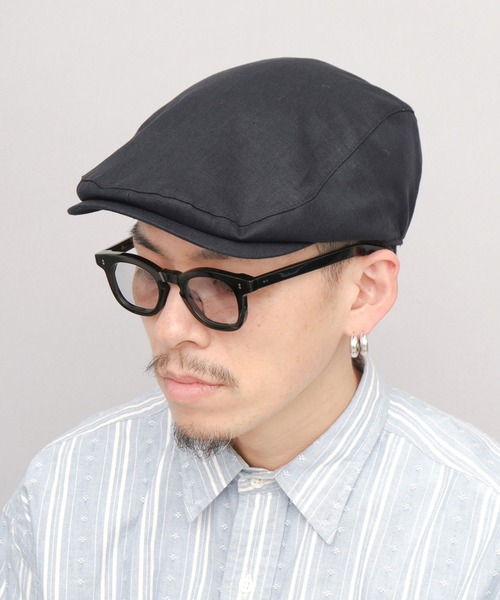 ReqHatter(レックハッター)の「リネンミックス 綿麻 ハンチング(ハンチング/ベレー帽・メンズ・アイボリー/ブラック/グレー・FREE)」の8枚目の写真