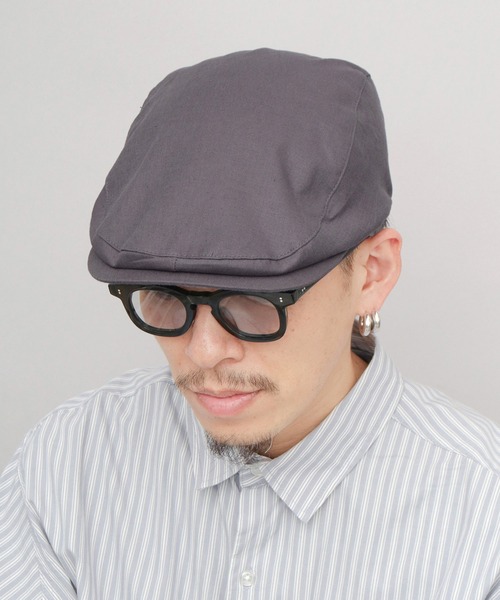 ReqHatter(レックハッター)の「リネンミックス 綿麻 ハンチング(ハンチング/ベレー帽・メンズ・アイボリー/ブラック/グレー・FREE)」の9枚目の写真