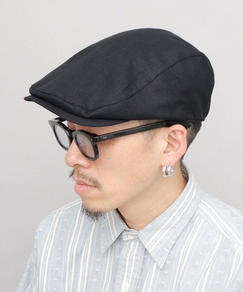 ReqHatter(レックハッター)の「リネンミックス 綿麻 ハンチング(ハンチング/ベレー帽・メンズ・アイボリー/ブラック/グレー・FREE)」の13枚目の写真
