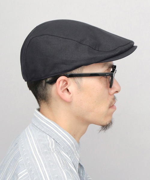 ReqHatter(レックハッター)の「リネンミックス 綿麻 ハンチング(ハンチング/ベレー帽・メンズ・アイボリー/ブラック/グレー・FREE)」の17枚目の写真