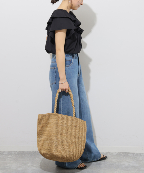 JOURNAL STANDARD relume（ジャーナルスタンダード　レリューム）の「《WEB限定追加3》フリルプルオーバー（Tシャツ/カットソー・レディース・ホワイト/ブラック・FREE）」の4枚目の写真