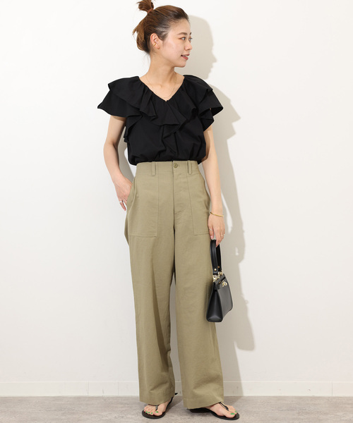 JOURNAL STANDARD relume（ジャーナルスタンダード　レリューム）の「《WEB限定追加3》フリルプルオーバー（Tシャツ/カットソー・レディース・ホワイト/ブラック・FREE）」の17枚目の写真