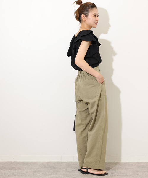 JOURNAL STANDARD relume（ジャーナルスタンダード　レリューム）の「《WEB限定追加3》フリルプルオーバー（Tシャツ/カットソー・レディース・ホワイト/ブラック・FREE）」の18枚目の写真