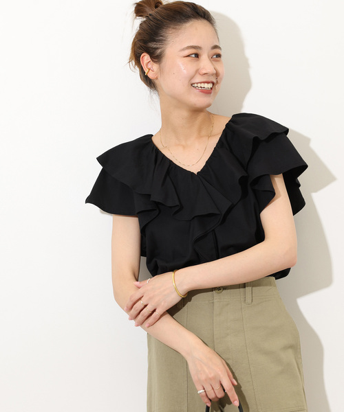 JOURNAL STANDARD relume（ジャーナルスタンダード　レリューム）の「《WEB限定追加3》フリルプルオーバー（Tシャツ/カットソー・レディース・ホワイト/ブラック・FREE）」の21枚目の写真