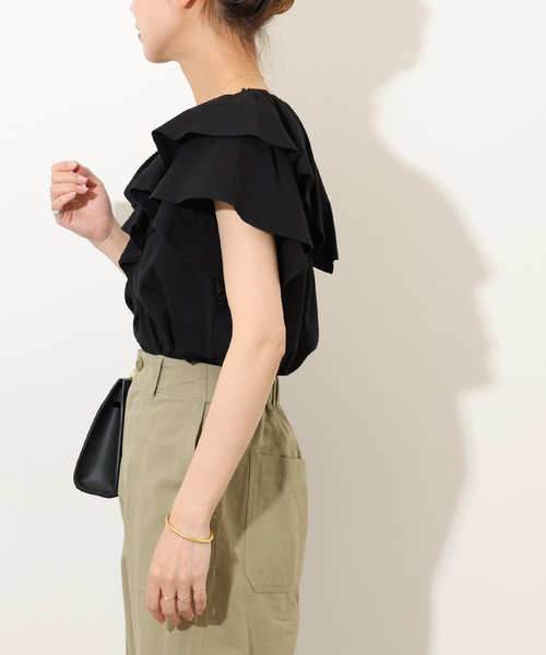 JOURNAL STANDARD relume（ジャーナルスタンダード　レリューム）の「《WEB限定追加3》フリルプルオーバー（Tシャツ/カットソー・レディース・ホワイト/ブラック・FREE）」の22枚目の写真