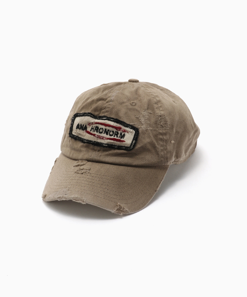 Anachronorm(アナクロノーム)の「ANACHRONORM / アナクロノーム DISTRESSED PATCH 6PANEL CAP(キャップ・メンズ・ベージュ/レッド/ブラック系その他・FREE)」の2枚目の写真