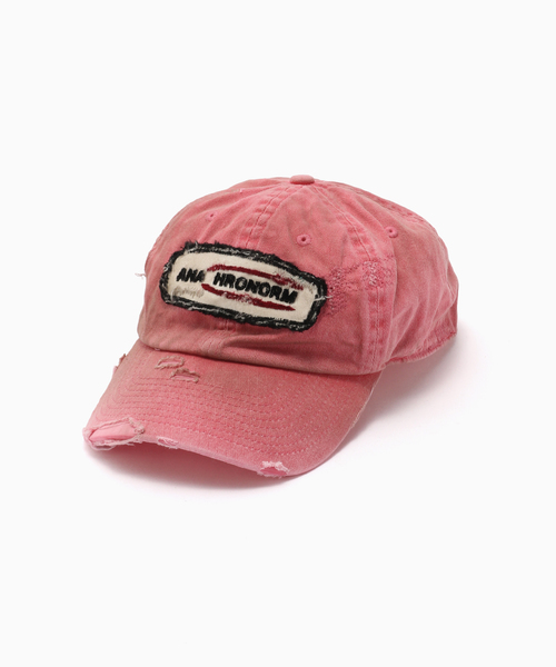 Anachronorm(アナクロノーム)の「ANACHRONORM / アナクロノーム DISTRESSED PATCH 6PANEL CAP(キャップ・メンズ・ベージュ/レッド/ブラック系その他・FREE)」の3枚目の写真