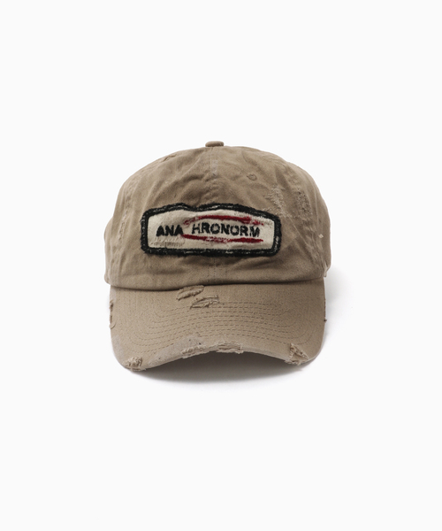 Anachronorm(アナクロノーム)の「ANACHRONORM / アナクロノーム DISTRESSED PATCH 6PANEL CAP(キャップ・メンズ・ベージュ/レッド/ブラック系その他・FREE)」の4枚目の写真
