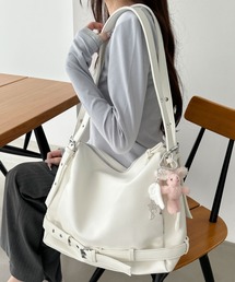 WEGO/【2WAY仕様】ベルトデザインショルダーバッグ/トートバッグ