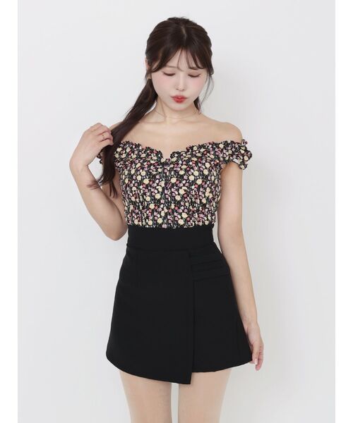 EATME(イートミー)の「【日比谷花壇コラボ】フラワープリントレディブラウス(シャツ/ブラウス・レディース・ブルー/ブラック/ピンク・FREE)」の2枚目の写真