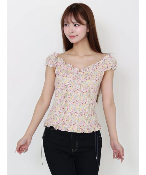 EATME(イートミー)の「【日比谷花壇コラボ】フラワープリントレディブラウス(シャツ/ブラウス・レディース・ブルー/ブラック/ピンク・FREE)」の16枚目の写真