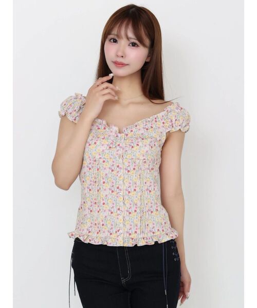 EATME(イートミー)の「【日比谷花壇コラボ】フラワープリントレディブラウス(シャツ/ブラウス・レディース・ブルー/ブラック/ピンク・FREE)」の17枚目の写真