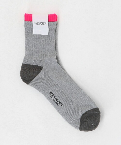 BEAUTY&YOUTH UNITED ARROWS（ビューティーアンドユースユナイテッドアローズ）の「レイヤード リブ パイル クウォータ― ソックス（ソックス/靴下・メンズ・オフホワイト/ブラック/ダークグレー/ライトグレー・FREE）」の3枚目の写真