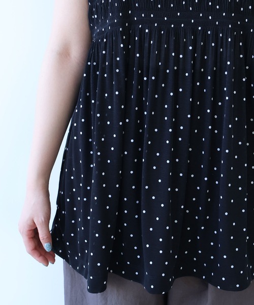 bulle de savon(ビュルデサボン)の「△mizutama 天竺 マジョリカ チュニック(Tシャツ/カットソー・レディース・ブラック/ホワイト・FREE)」の3枚目の写真