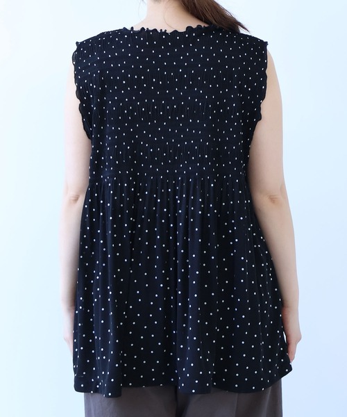 bulle de savon(ビュルデサボン)の「△mizutama 天竺 マジョリカ チュニック(Tシャツ/カットソー・レディース・ブラック/ホワイト・FREE)」の10枚目の写真