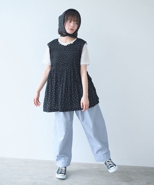 bulle de savon(ビュルデサボン)の「△mizutama 天竺 マジョリカ チュニック(Tシャツ/カットソー・レディース・ブラック/ホワイト・FREE)」の22枚目の写真