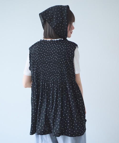 bulle de savon(ビュルデサボン)の「△mizutama 天竺 マジョリカ チュニック(Tシャツ/カットソー・レディース・ブラック/ホワイト・FREE)」の17枚目の写真