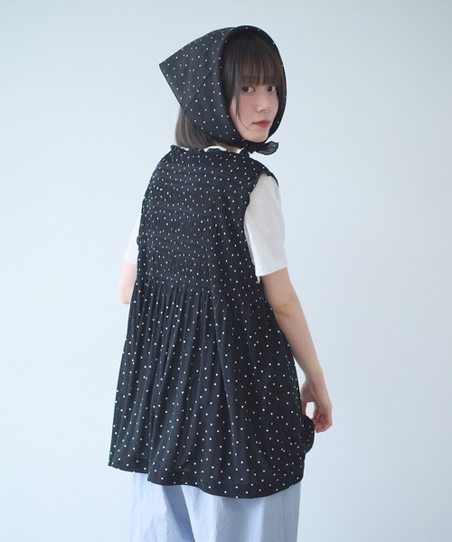 bulle de savon(ビュルデサボン)の「△mizutama 天竺 マジョリカ チュニック(Tシャツ/カットソー・レディース・ブラック/ホワイト・FREE)」の16枚目の写真