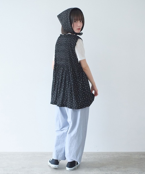 bulle de savon(ビュルデサボン)の「△mizutama 天竺 マジョリカ チュニック(Tシャツ/カットソー・レディース・ブラック/ホワイト・FREE)」の7枚目の写真