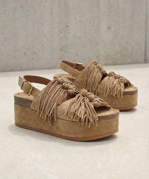 ASH | アッシュ【MONOI】フリンジサンダル 厚底 プラットフォーム スエード レザー 7.5cmヒール(サンダル)