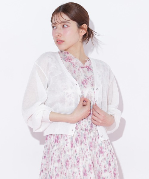 JILL by JILL STUART（ジルバイジルスチュアート）の「シャイニーシアーカーディガン（ニット/セーター・レディース・ブラック/グレー/ピンク/ホワイト・FREE）」の18枚目の写真