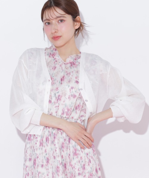 JILL by JILL STUART（ジルバイジルスチュアート）の「シャイニーシアーカーディガン（ニット/セーター・レディース・ブラック/グレー/ピンク/ホワイト・FREE）」の16枚目の写真