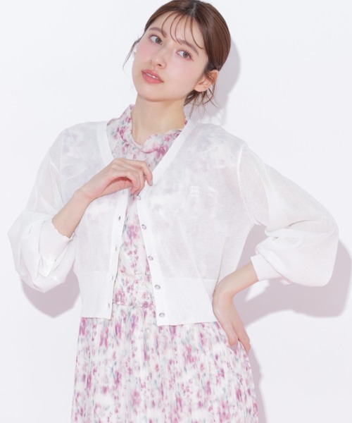 JILL by JILL STUART（ジルバイジルスチュアート）の「シャイニーシアーカーディガン（ニット/セーター・レディース・ブラック/グレー/ピンク/ホワイト・FREE）」の14枚目の写真