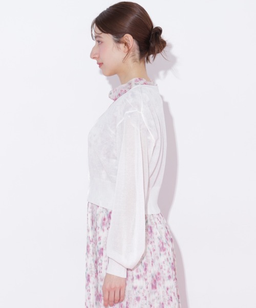 JILL by JILL STUART（ジルバイジルスチュアート）の「シャイニーシアーカーディガン（ニット/セーター・レディース・ブラック/グレー/ピンク/ホワイト・FREE）」の22枚目の写真