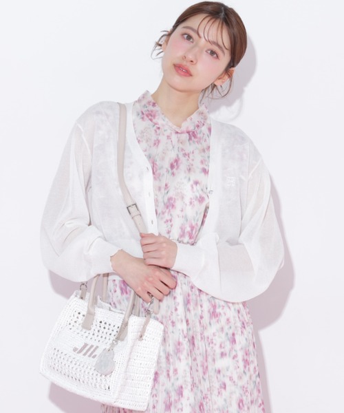 JILL by JILL STUART（ジルバイジルスチュアート）の「シャイニーシアーカーディガン（ニット/セーター・レディース・ブラック/グレー/ピンク/ホワイト・FREE）」の11枚目の写真