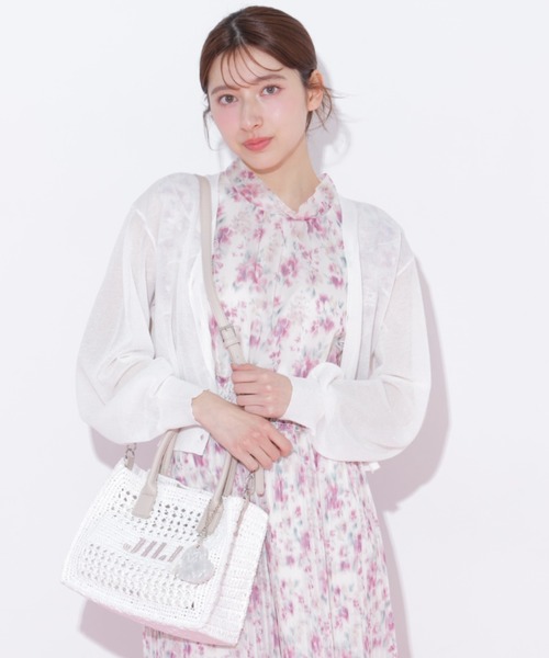 JILL by JILL STUART（ジルバイジルスチュアート）の「シャイニーシアーカーディガン（ニット/セーター・レディース・ブラック/グレー/ピンク/ホワイト・FREE）」の12枚目の写真