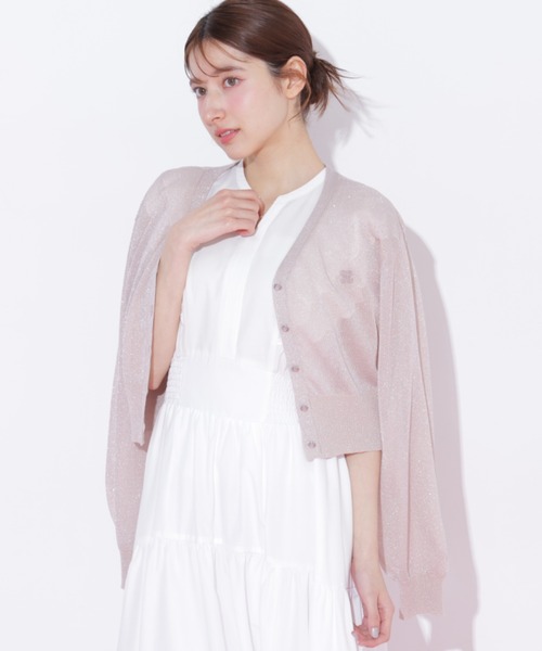 JILL by JILL STUART（ジルバイジルスチュアート）の「シャイニーシアーカーディガン（ニット/セーター・レディース・ブラック/グレー/ピンク/ホワイト・FREE）」の5枚目の写真