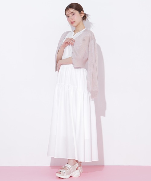 JILL by JILL STUART（ジルバイジルスチュアート）の「シャイニーシアーカーディガン（ニット/セーター・レディース・ブラック/グレー/ピンク/ホワイト・FREE）」の8枚目の写真