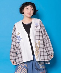 ScoLar（スカラー）の「161671：レトロ柄チェック切替カーディガン（カーディガン/ボレロ）」