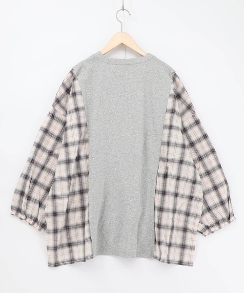 ScoLar（スカラー）の「161671：レトロ柄チェック切替カーディガン（カーディガン/ボレロ・レディース・ブラック/杢グレー/オフホワイト・M）」の16枚目の写真